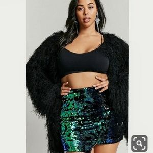 Forever 21 VELVET CAMO SEQUIN MINI SKIRT